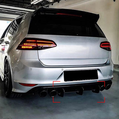 Rear Bumper Diffuser Lip for VW Golf 7 MK7 R Rline (2014-2017)