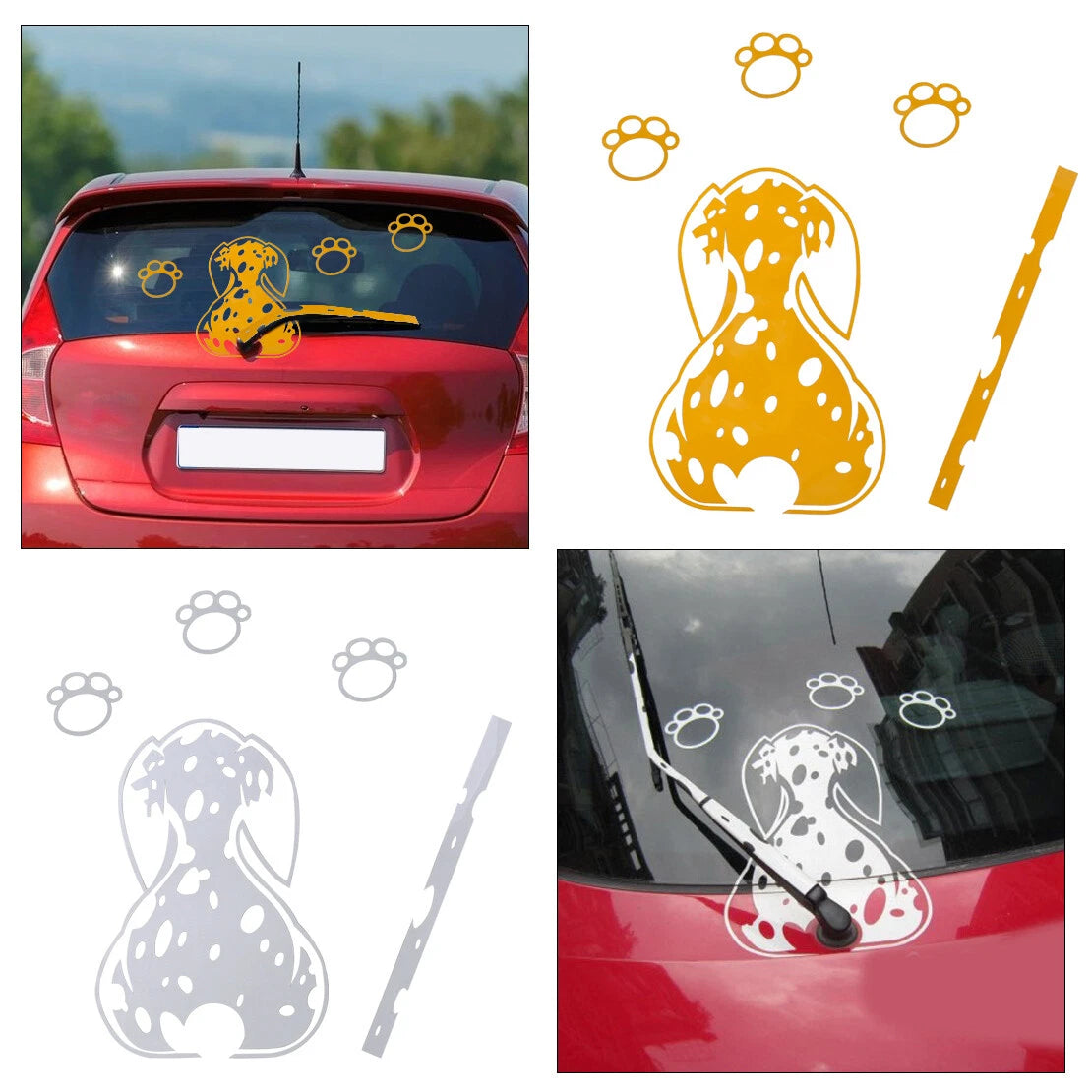 Funny Dalmatians Cartoon Sticker for Rear Window Wiper Decal