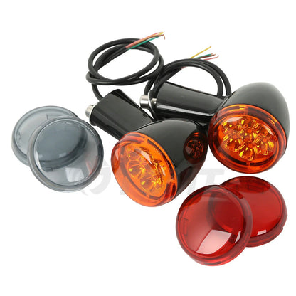 LED Turn Signal Lights w/ Bracket for Harley XL883 XL1200 Sportster (1992-2022)