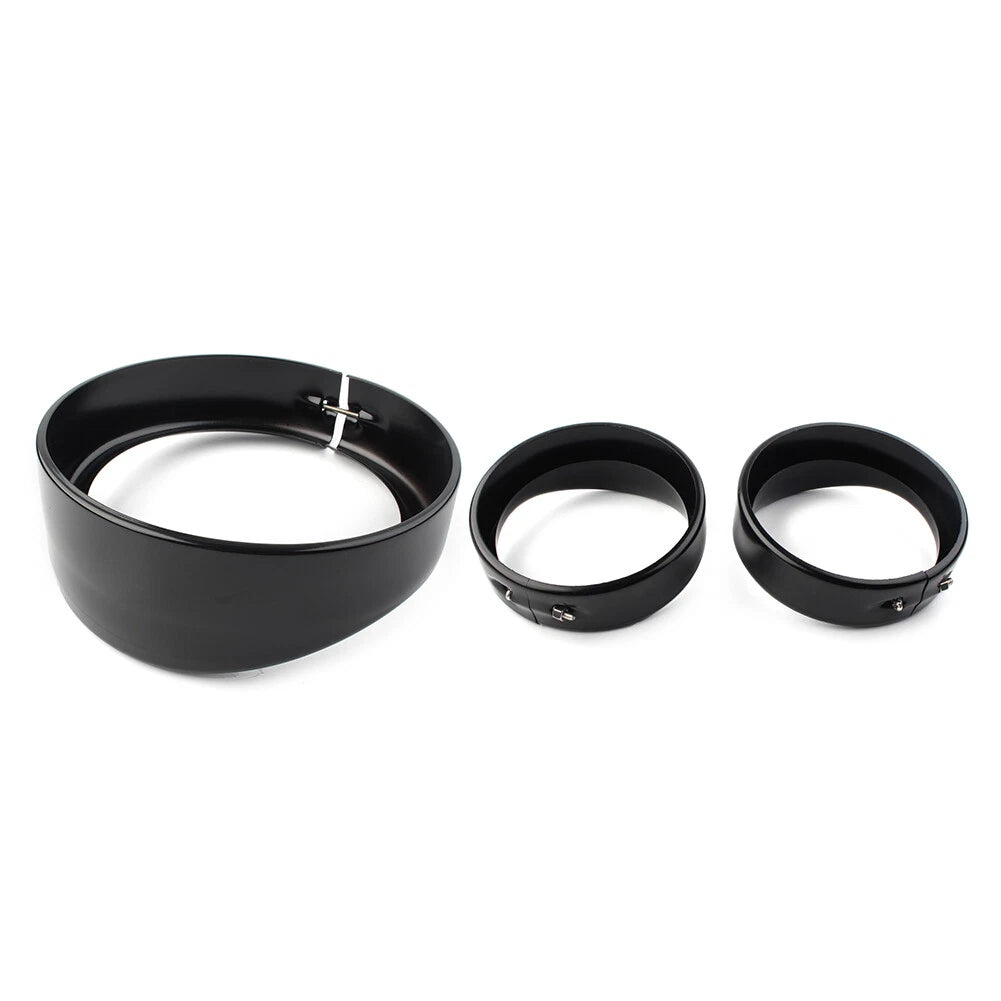 7" 4.5" Fog Headlight Trim Ring Bezel Visor Cover for Harley Touring