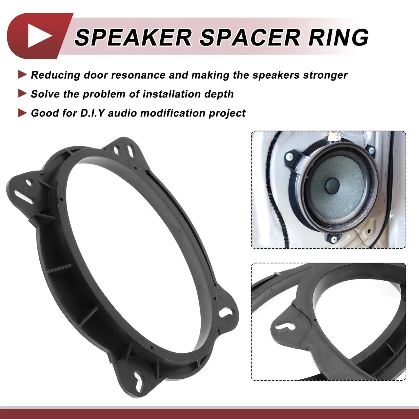 2 x Speaker Spacer Ring Adaptor for Toyota Tundra (2007–2021)