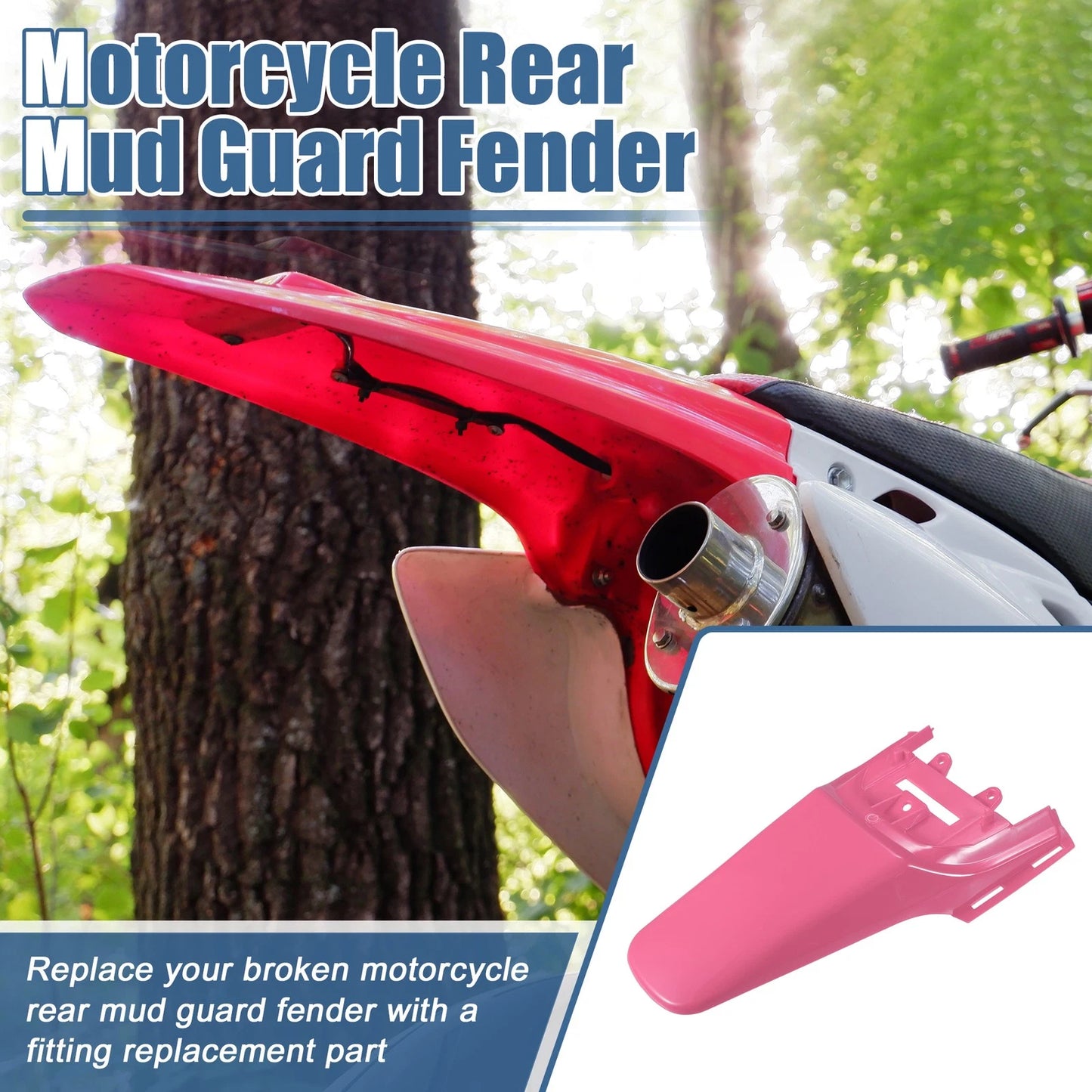 Motorcycle Rear Tail Mud Guard Fender Pink 50cc 70cc 110cc for Honda XR50 CRF50