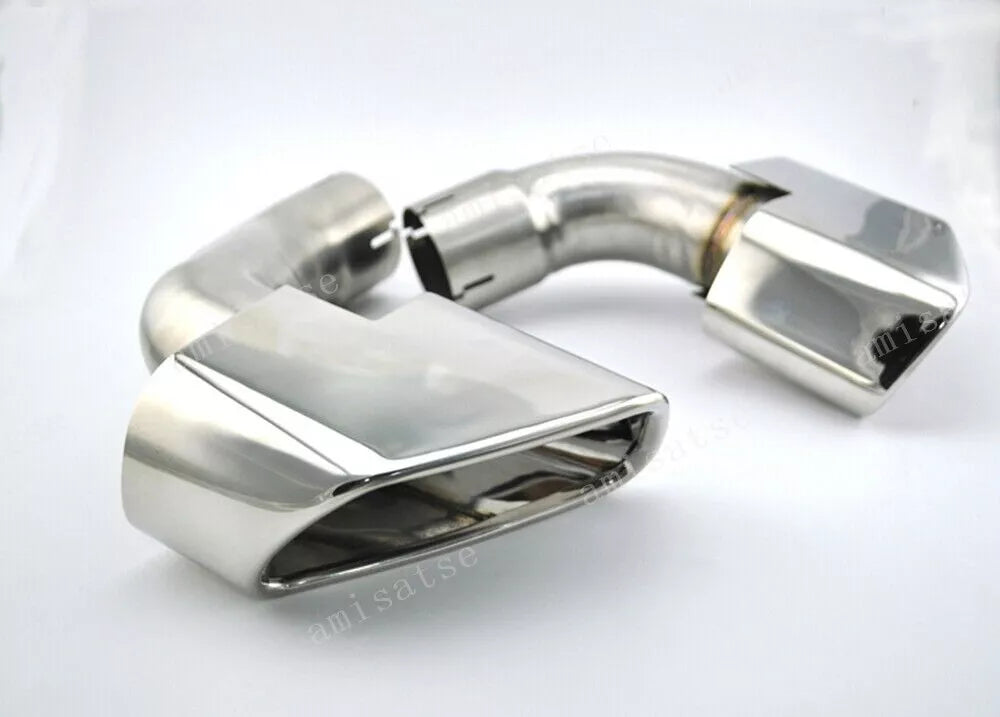 Steel Rear Bumper Exhaust Tips for BMW F15 X5 (2014-2015) 2 x Muffler Pipes