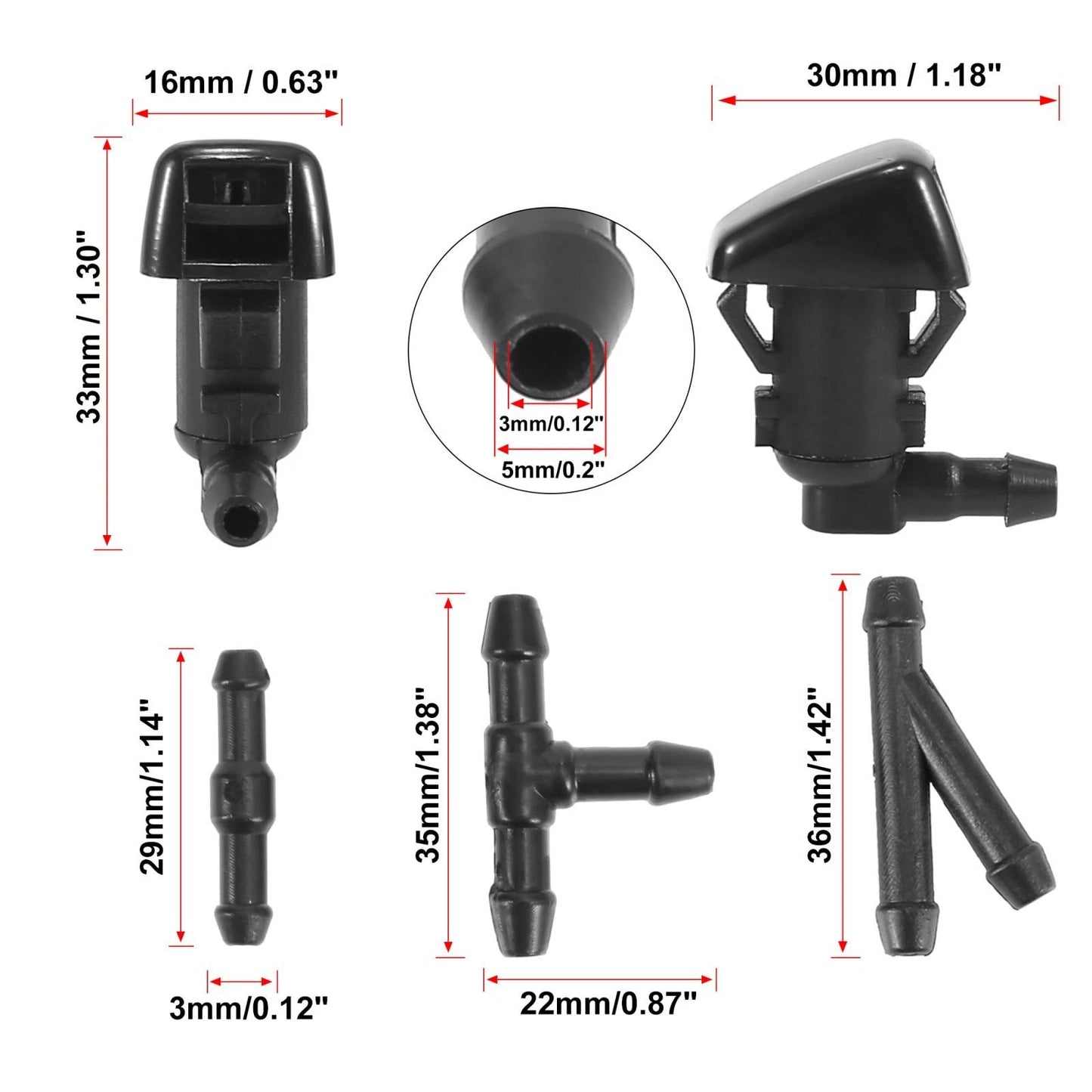 Windshield Washer Nozzles Kit for Ford F250 F350 F450 F550 (2005-2016)