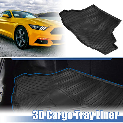 Trunk Mat for Ford Mustang 2015-2020 Rear Cargo Liner TPE Black 2 x Mats