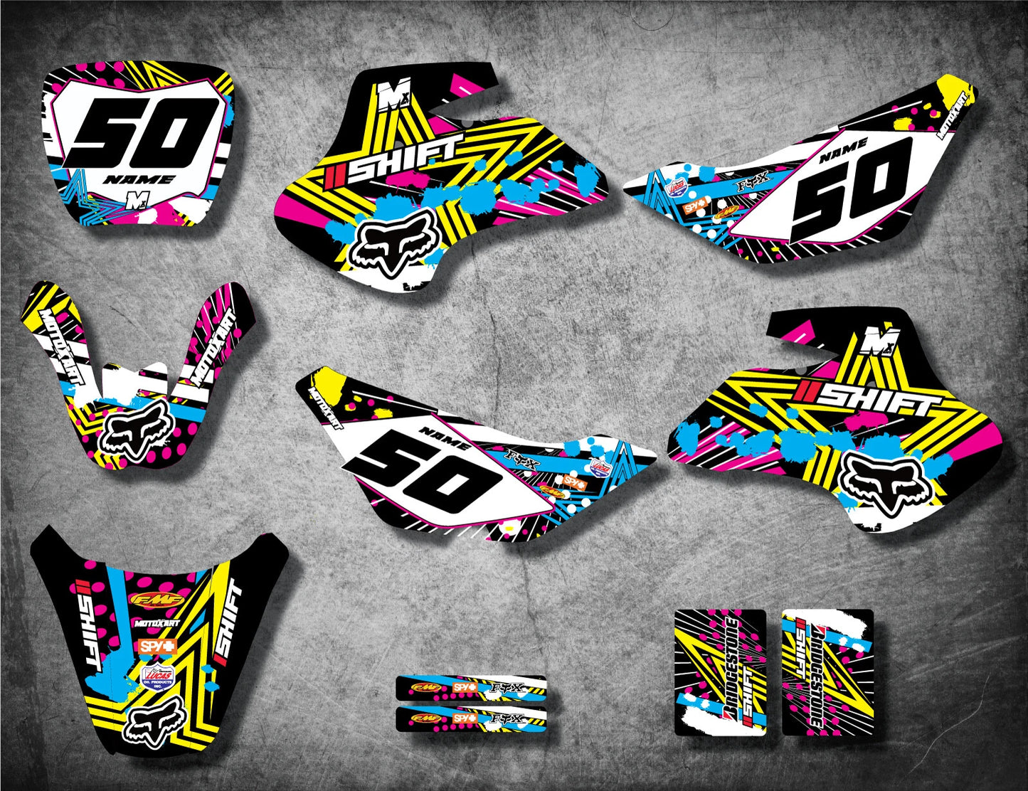 Custom Graphic Kit for Suzuki JR 50 (2000-2003) - Pinned Style Stickers Decals