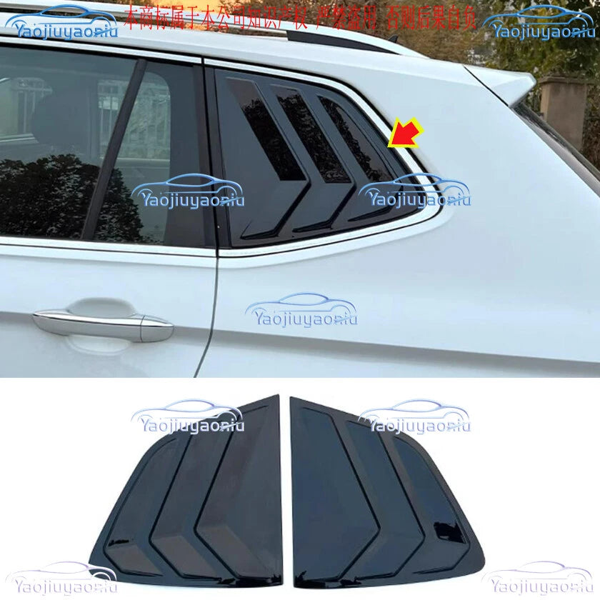 Glossy Black Rear Window Triangle Louver Cover Trim for VW Tiguan (2018-2024)