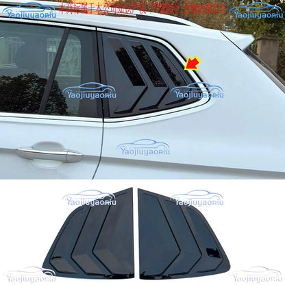 Glossy Black Rear Window Triangle Louver Cover Trim for VW Tiguan (2018-2024)