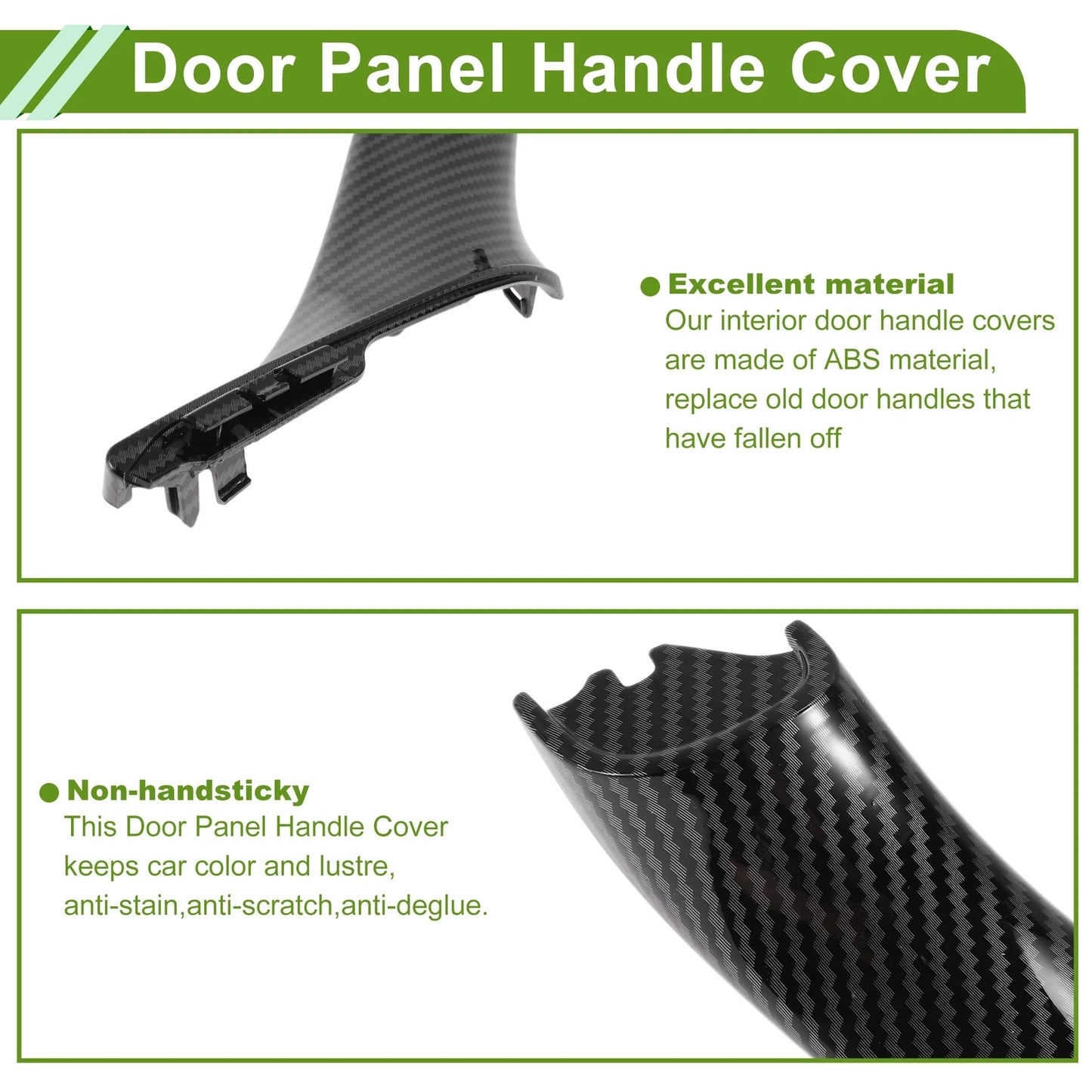 Door Panel Handle Pull Trim Cover for BMW 5 Series (2011-2016) Carbon Fiber