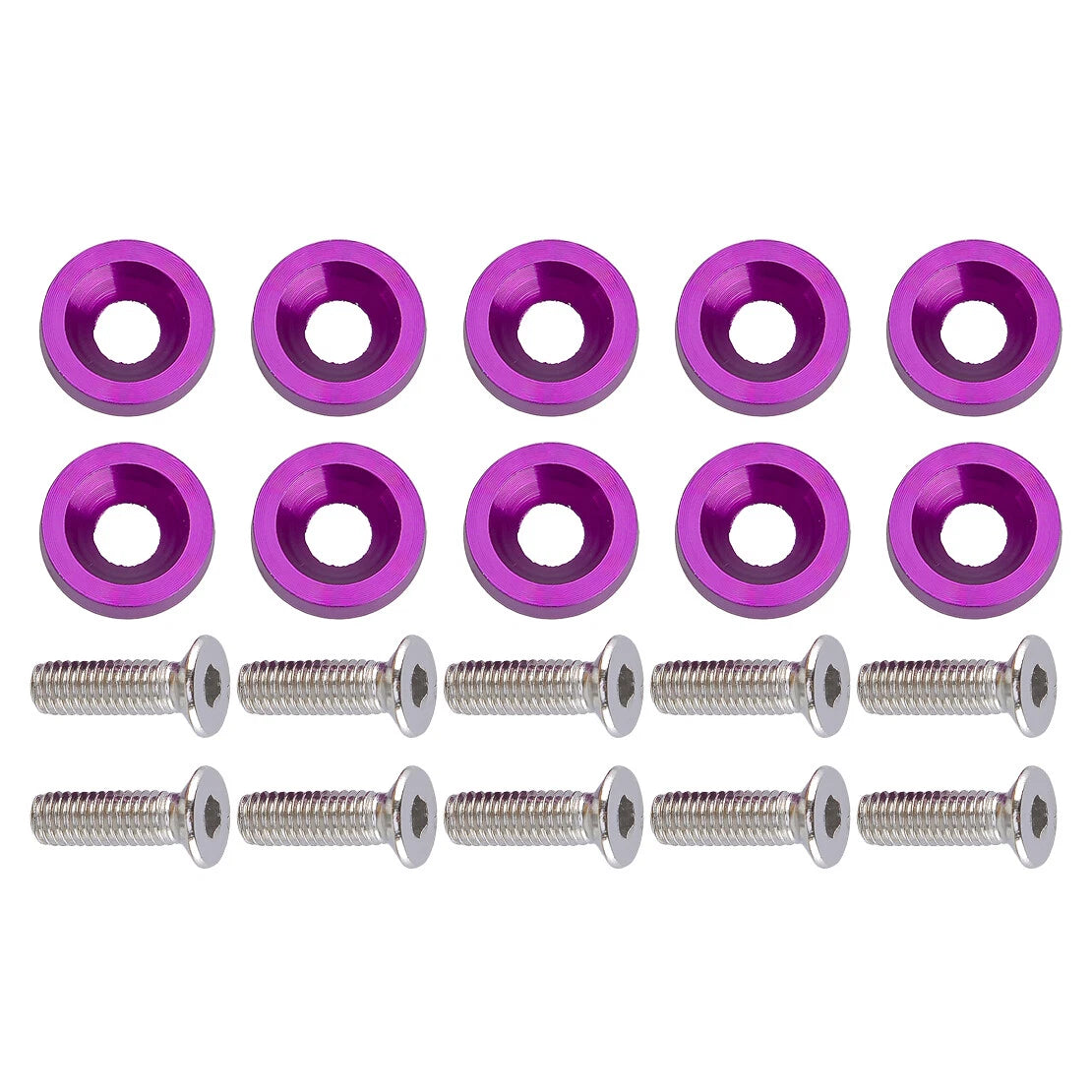 40 x Billet Aluminum Fender Bumper Washer Bolts