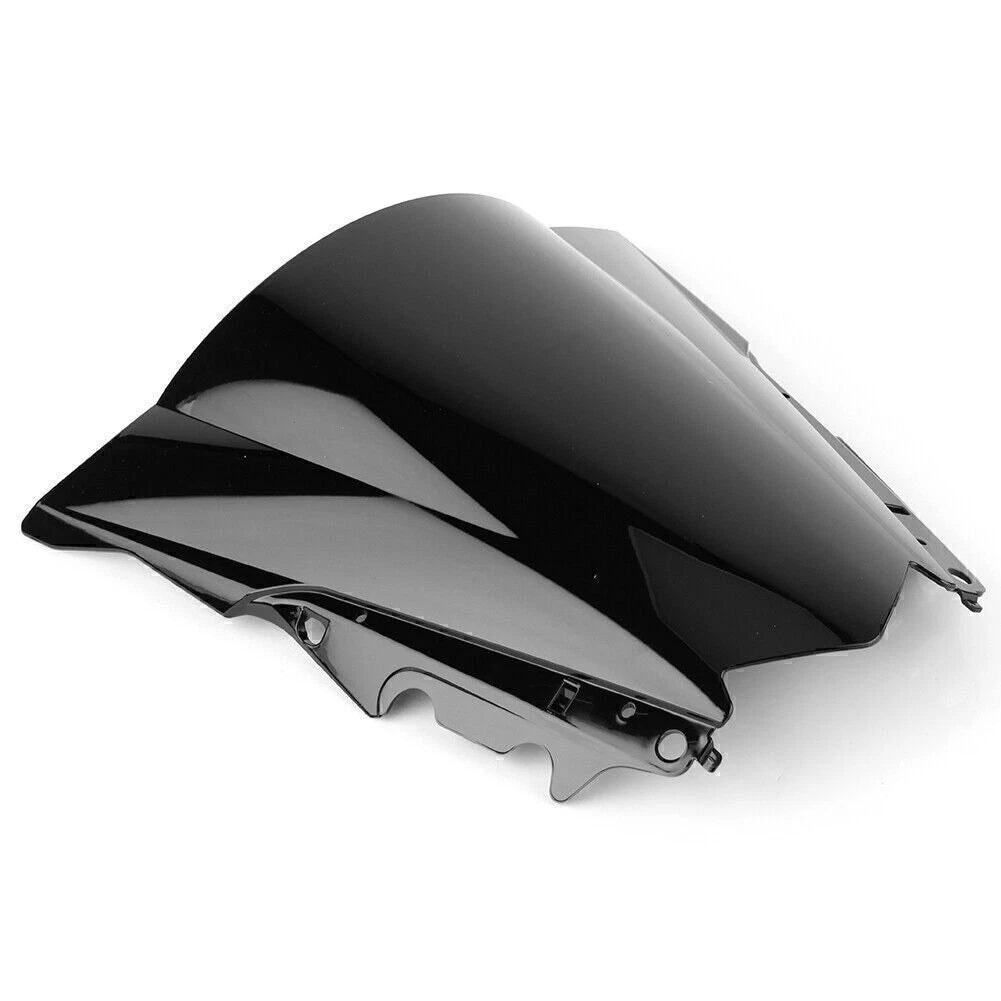 Black Double Bubble Windshield for Yamaha YZF-R25, YZF-R3 (2014-2018)