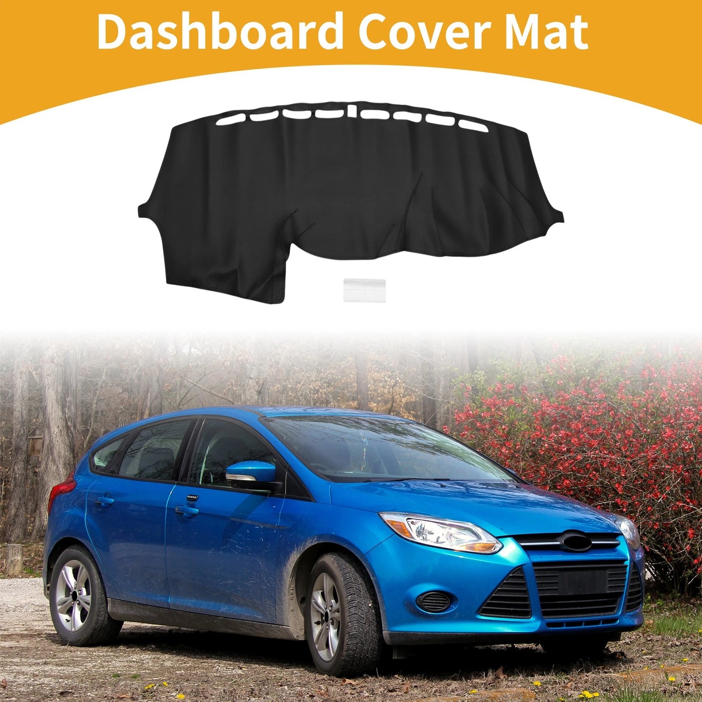 Dashboard Cover Black for Ford Focus (2012-2018) 1 x Anti-Slip