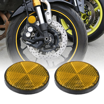 6pcs 56mm M6x1.0 Orange Universal Mount Round Warning Reflector for Motorbike