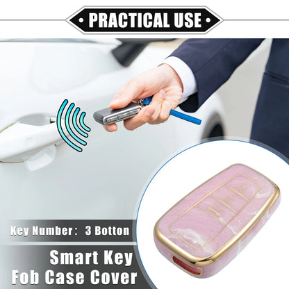 3 x Button Remote Smart Key Fob Cover Case for Toyota Prius (2006-2022) Pink
