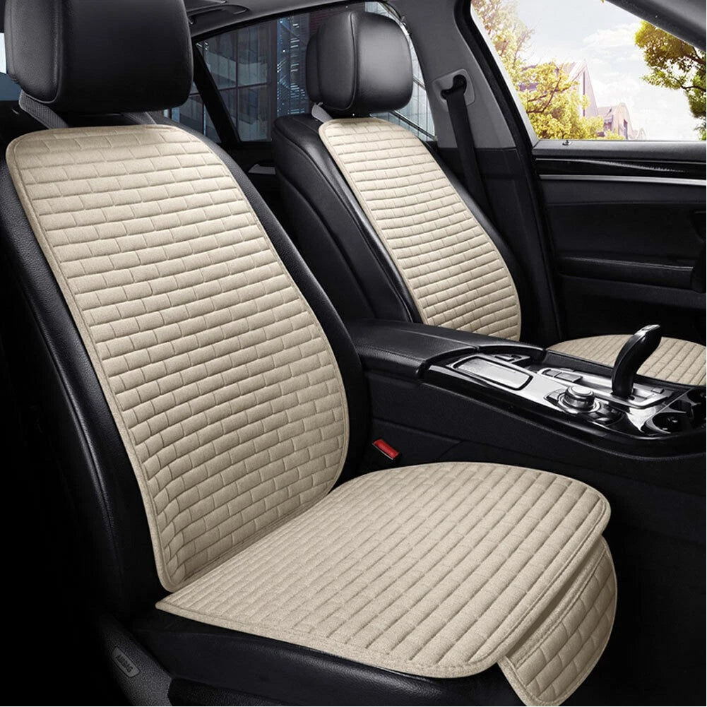 Beige Front Seat Cushion Cover for Universal Cars (Fits Most Models)
