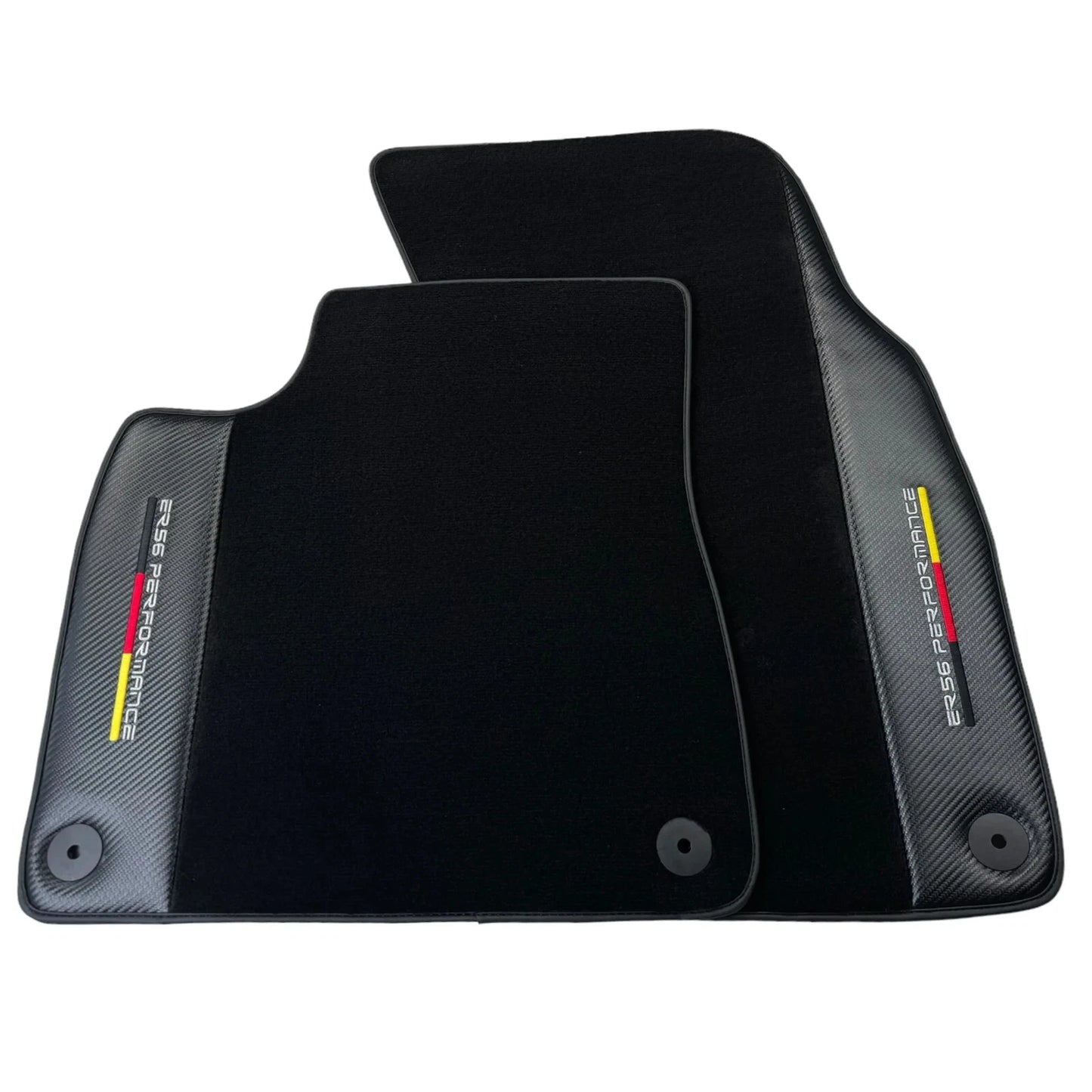 Black Floor Mats for Audi TT MK2 Coupe (2006-2014) with Carbon Design
