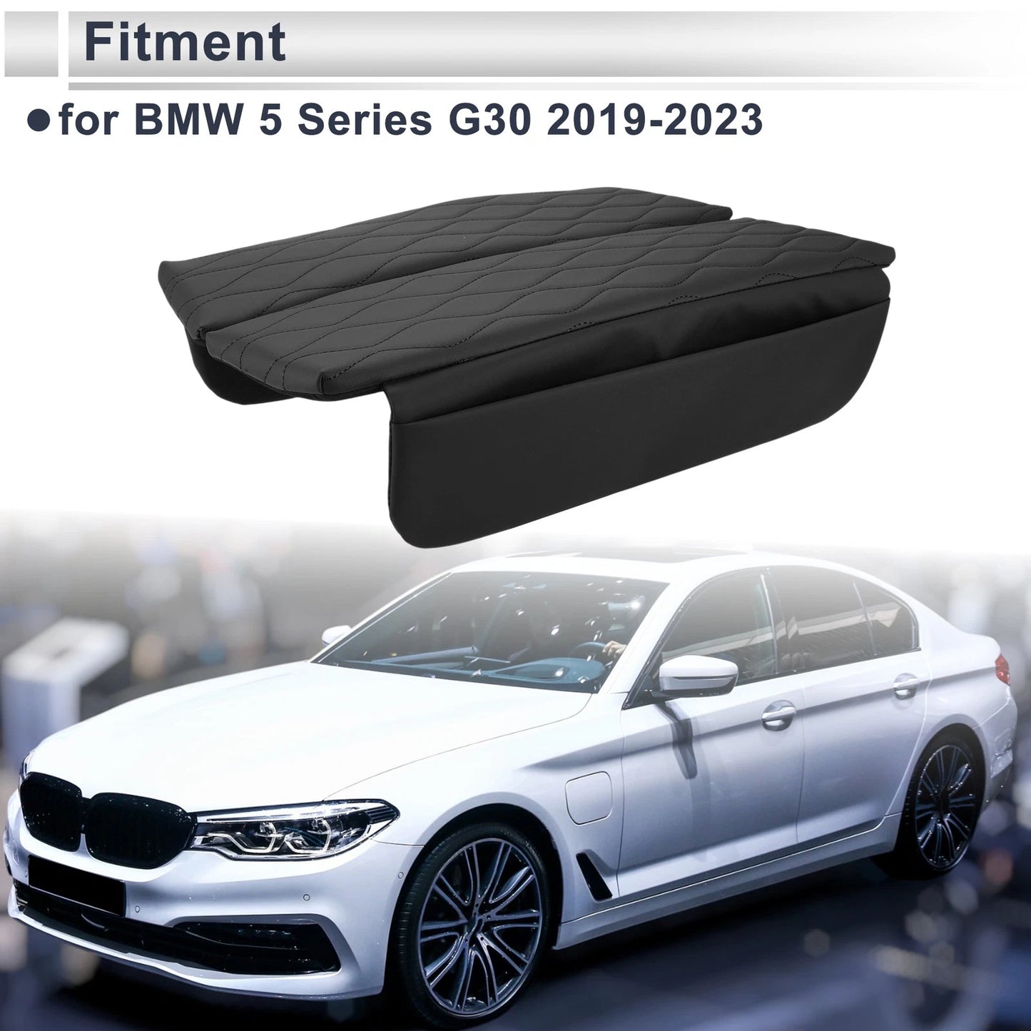 Car Center Console Cover for BMW 5 Series G30 2019-2023 Black Storage Bag