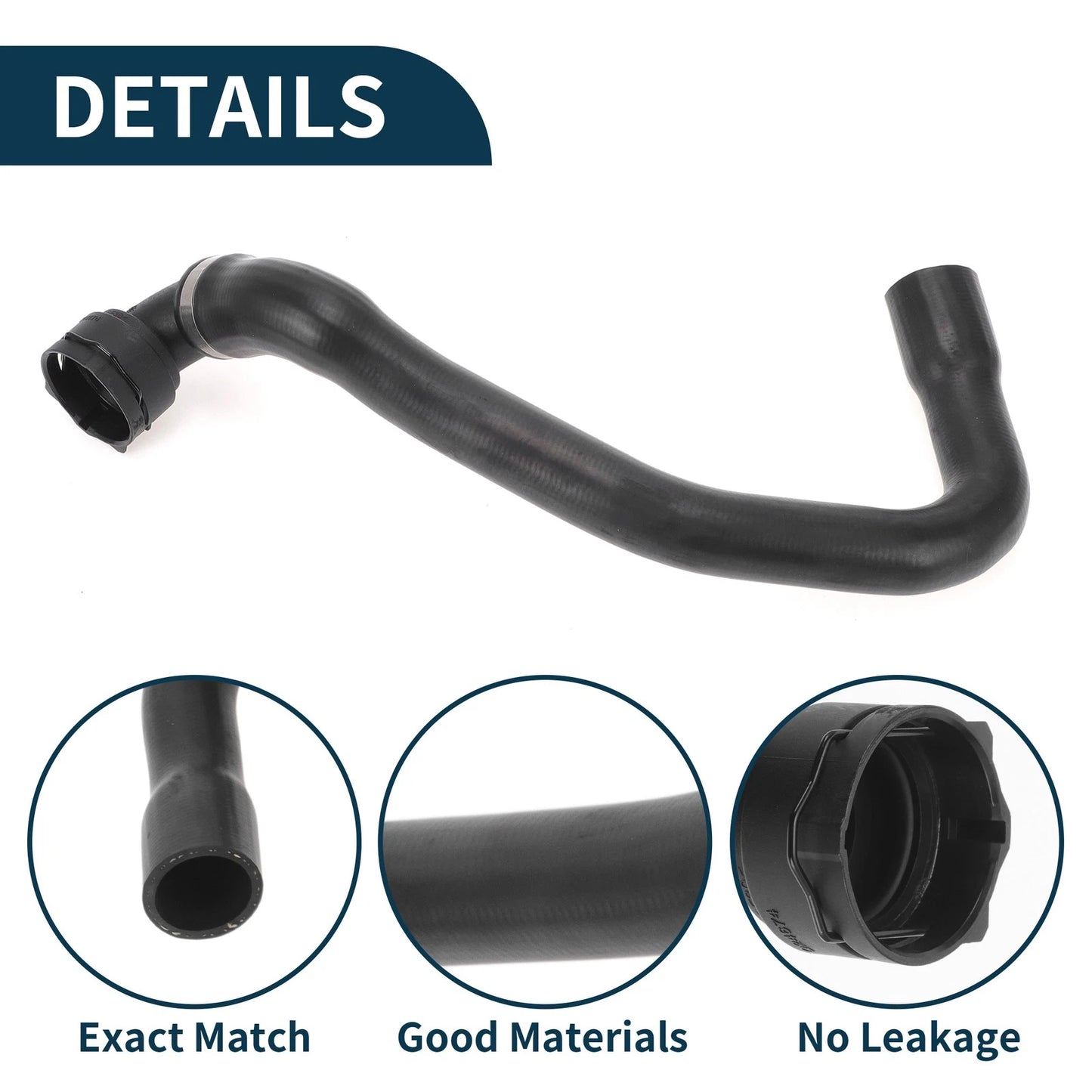 Upper Radiator Hose for Volvo S60 (2014) - Rubber Black 1 x Pipe