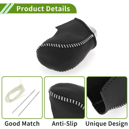 Beige Faux Leather Gear Shift Knob Cover for Nissan Rogue (2017-2020)