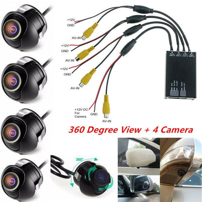 4 Way 360�� Bird View Panoramic Parking Camera System for Car DVR