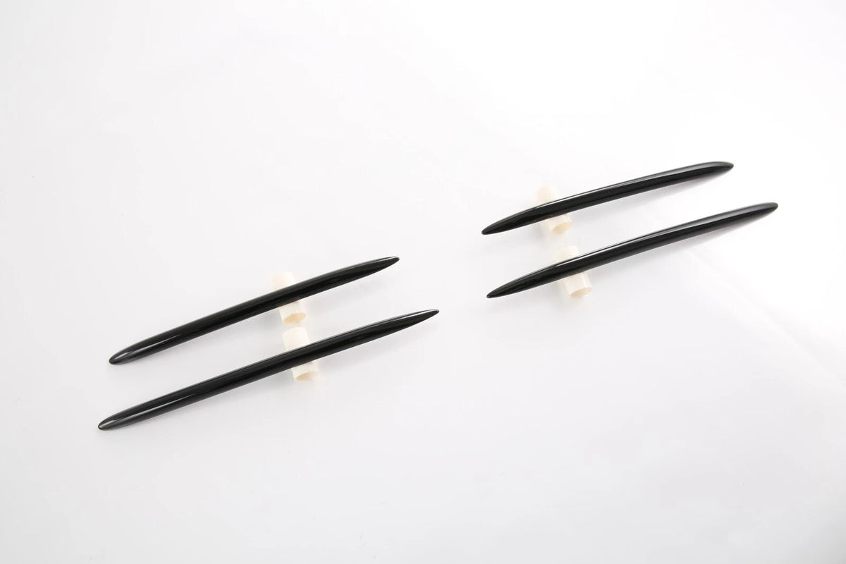 Black Front Fog Light Grilles Covers for 2022-2023 Benz C Class AMG Sedan
