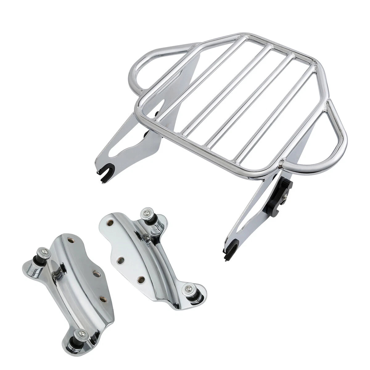 Chrome Luggage Rack Docking Kit for Harley Touring Road King (2009-2013)