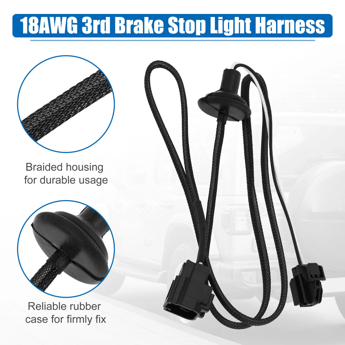 Third Brake Light Wire Harness for Jeep Wrangler JK 2/4 Door (2007-2018)