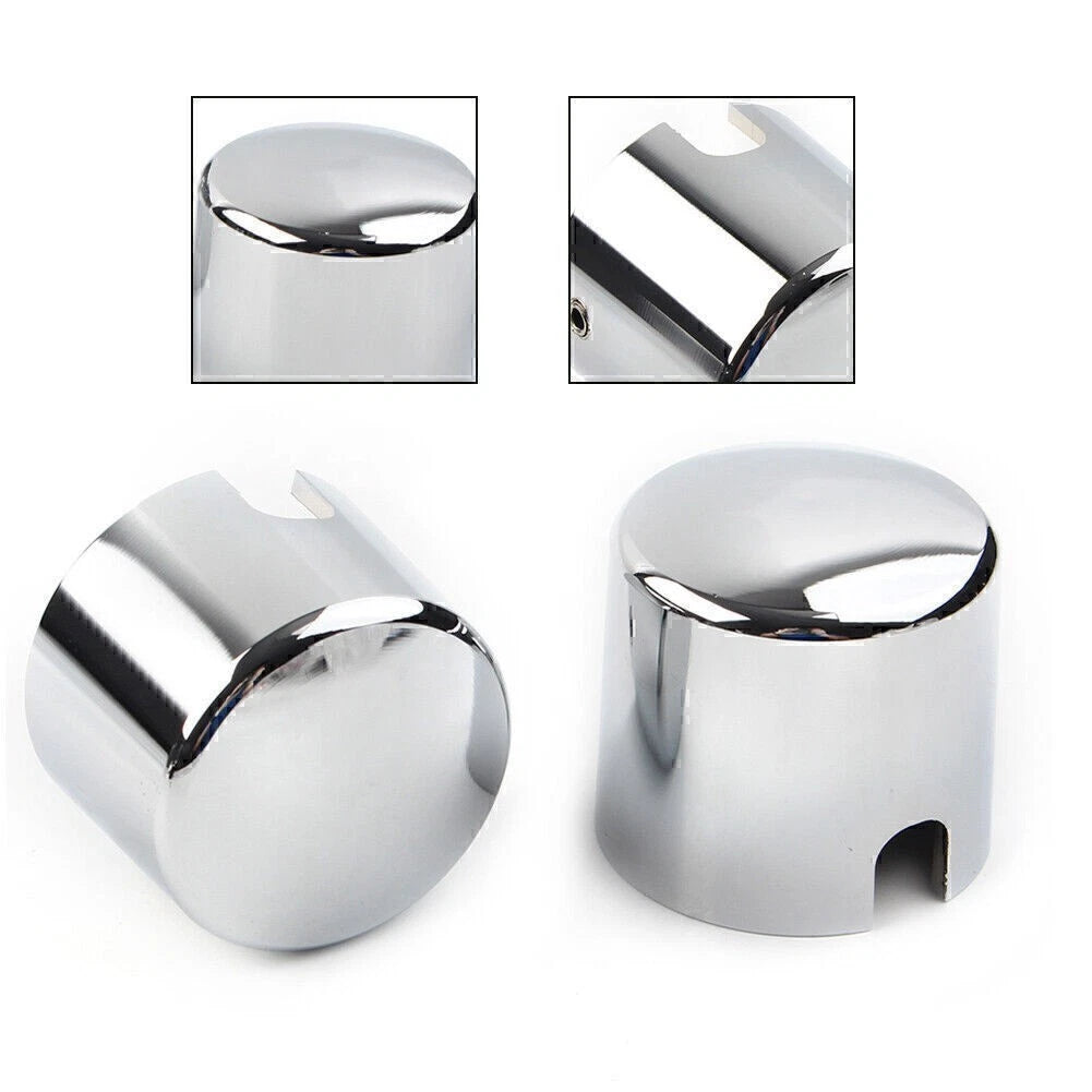 Rear Axle Nut Covers for Harley Softail Deuce FXSTD Springer Chrome