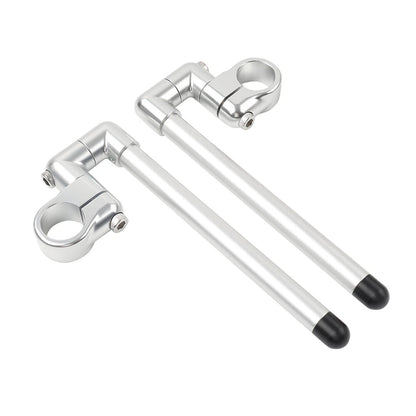 37MM Clip-On Handlebar for Universal Cafe Racer 7/8" Fork Tube Silver