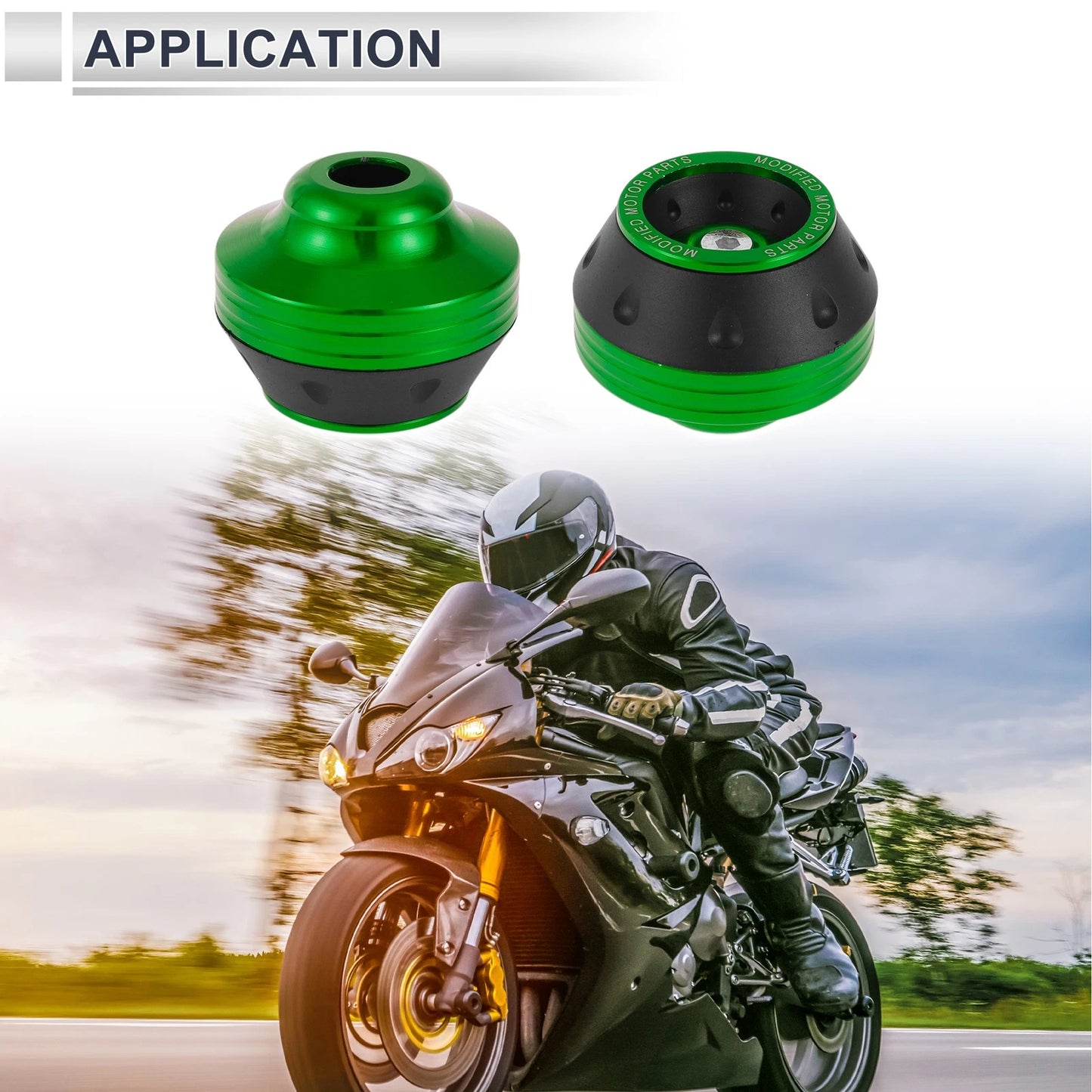 Slider Frame / 15mm / Aluminum Alloy Green for Motorcycle