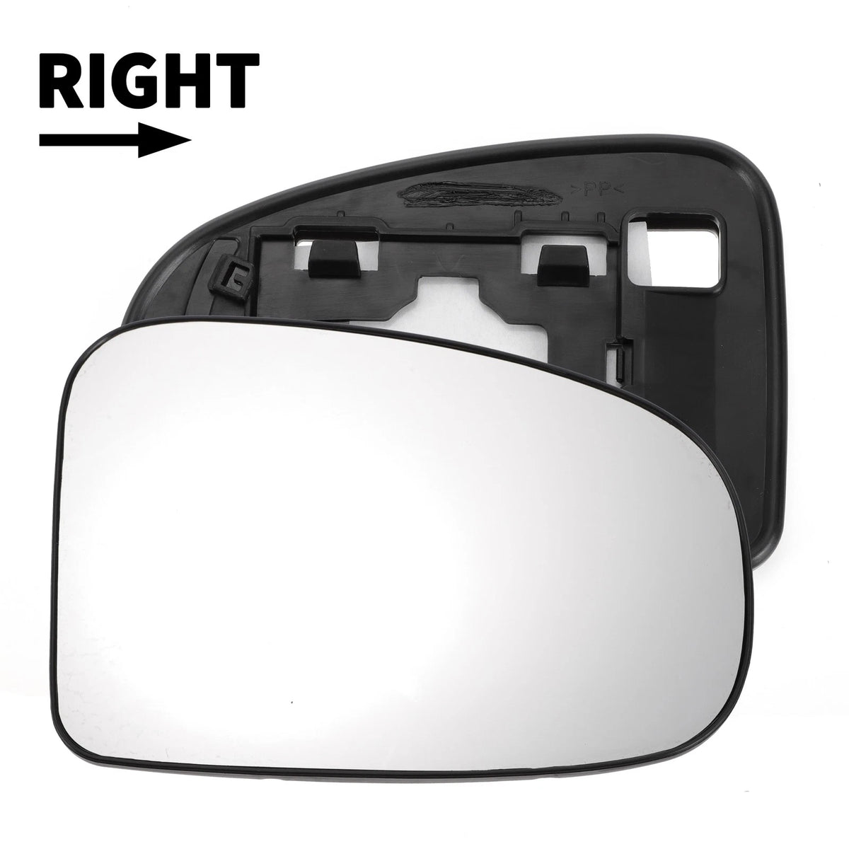 Right Side White Mirror Glass w/ Back for Toyota IQ (2009-2016)