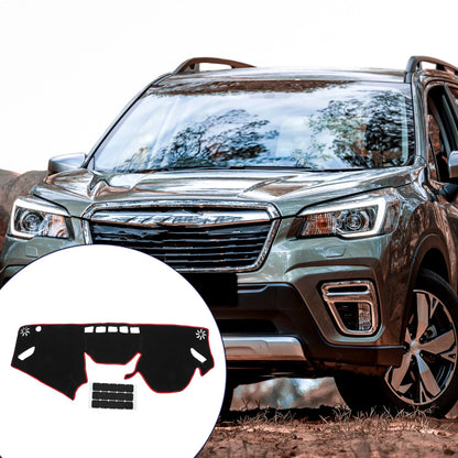 Dashboard Cover Mat for Subaru Forester (2018-2024) Black Red 1 Set
