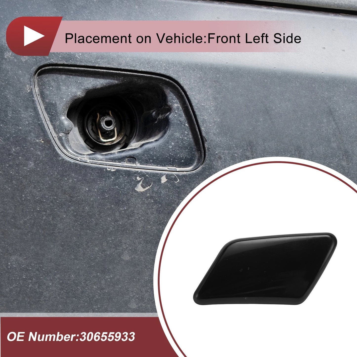 Front Left Bumper Trim Nozzle Cover for Volvo C30 (2008-2010)