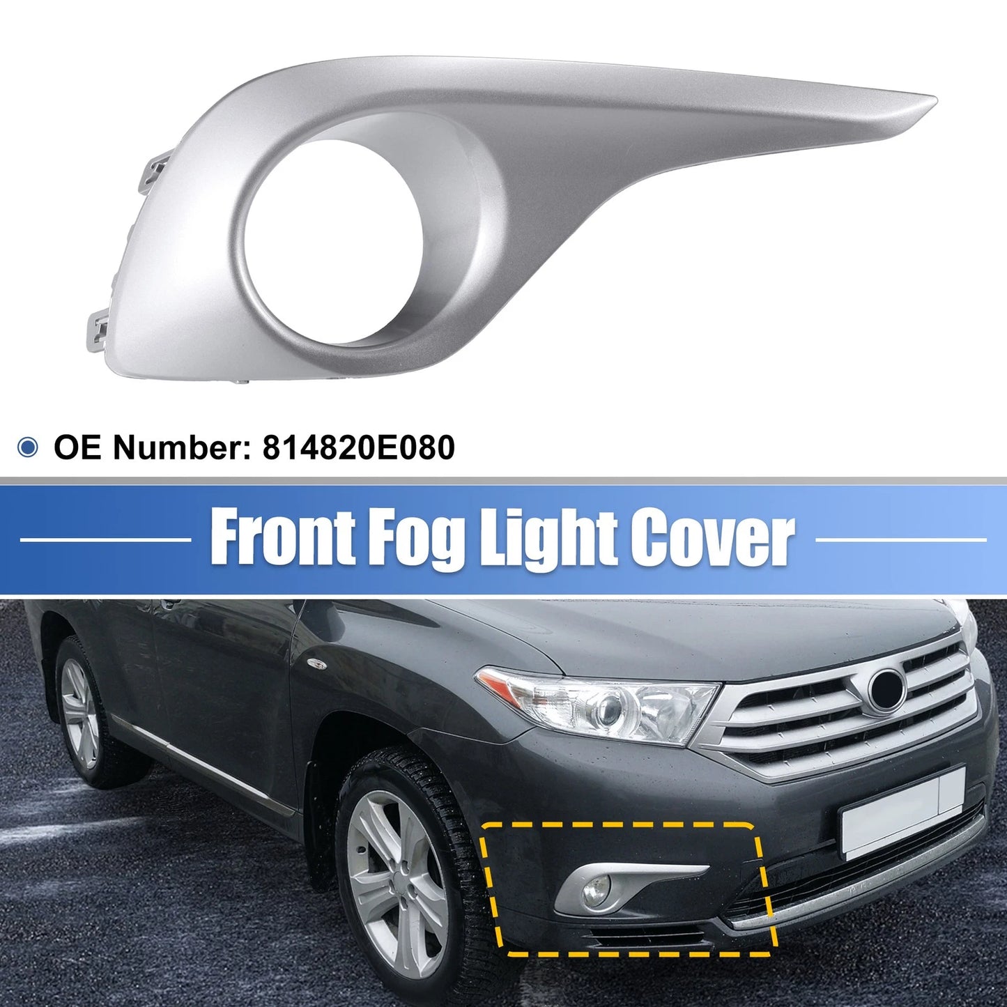 1 x Fog Light Grille Cover for Toyota Highlander (2013–2013)