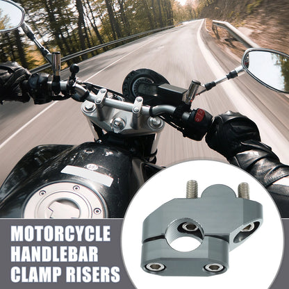 2 x Handlebar Bracket Clamps Risers 7/8" 22mm Titanium Tone for Motorcycle