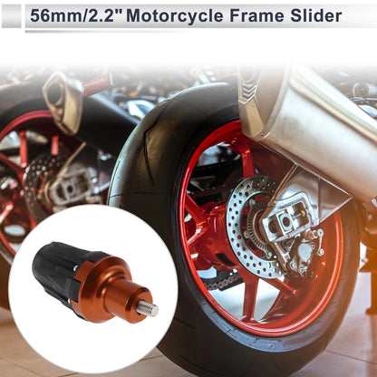 12mm Aluminum Alloy Plastic Motorcycle Slider Frame 1 Set Orange