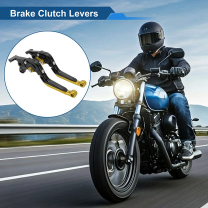Brake Clutch Levers / Short Long / for Kawasaki ZX7R/ZX7RR Black Gold Tone