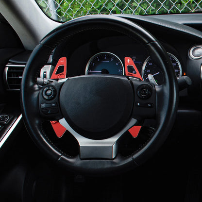 Red Steering Wheel Paddle Shifter Extensions for Lexus IS350 IS250 IS300 (2013-)