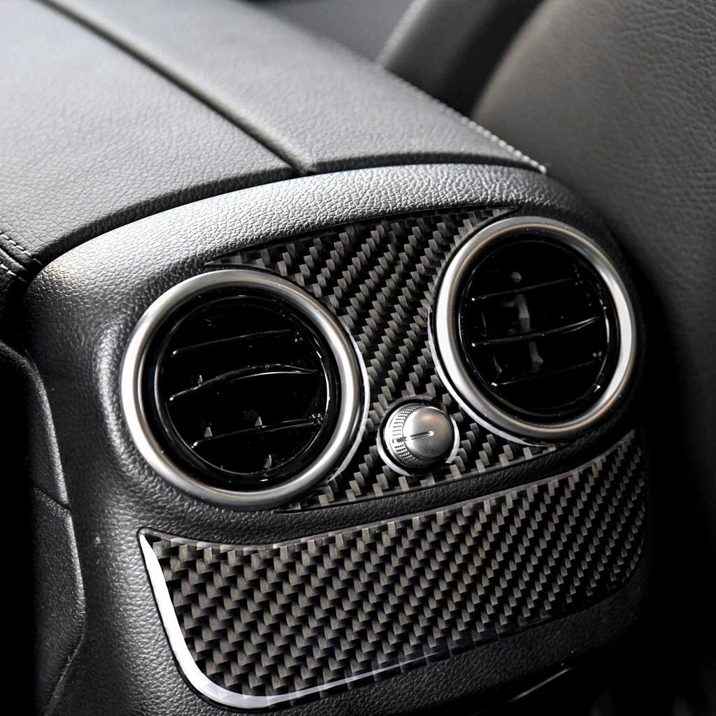 Carbon Fiber Rear Air Outlet Vent Cover Trim Fit For Benz C-Class W205 2015-2018
