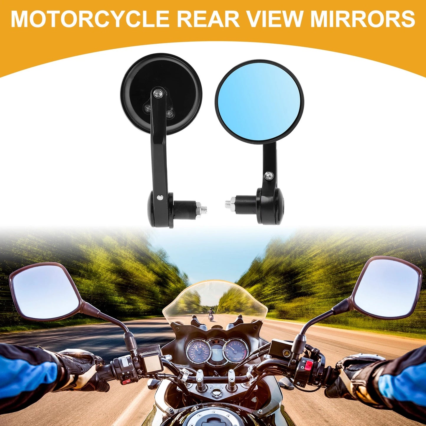 Rear View Mirror Black Aluminum 1 Set for M8