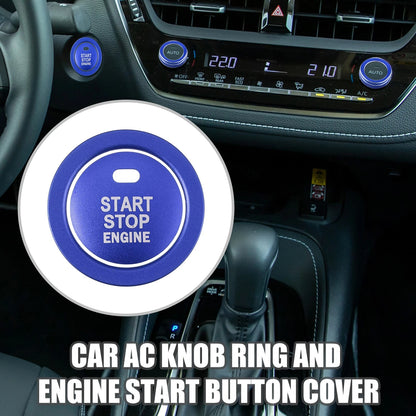 AC Knob Ring & Engine Start Button Cover for Toyota Corolla (2014-2023) 4Pcs