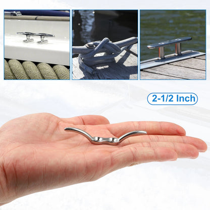 4Pcs 2-1/2 Inch Stainless Steel Flagpole Cleat Hook for Marine Boat Ship