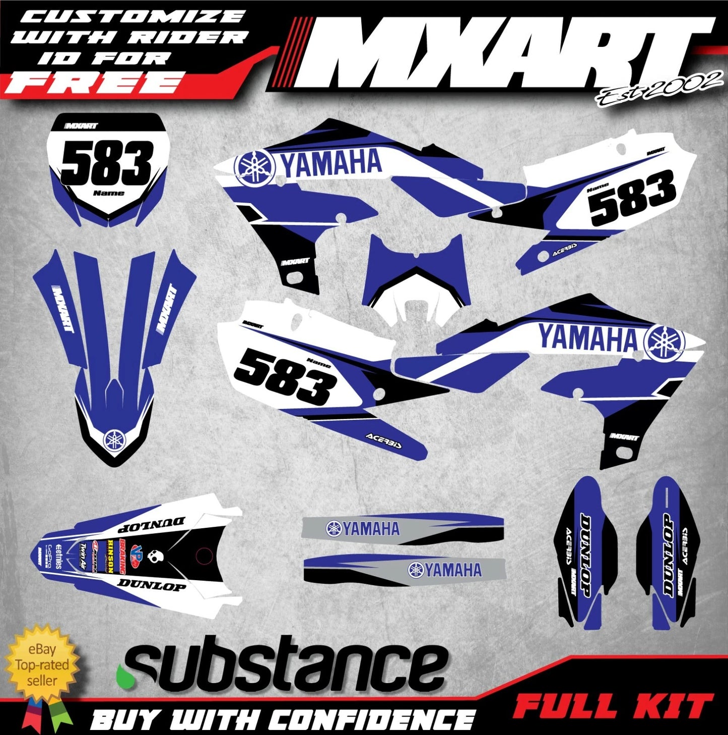 Yamaha YZF 450 YZ 450F Graphics Kit DUSTY STYLE Stickers (2018-2023)