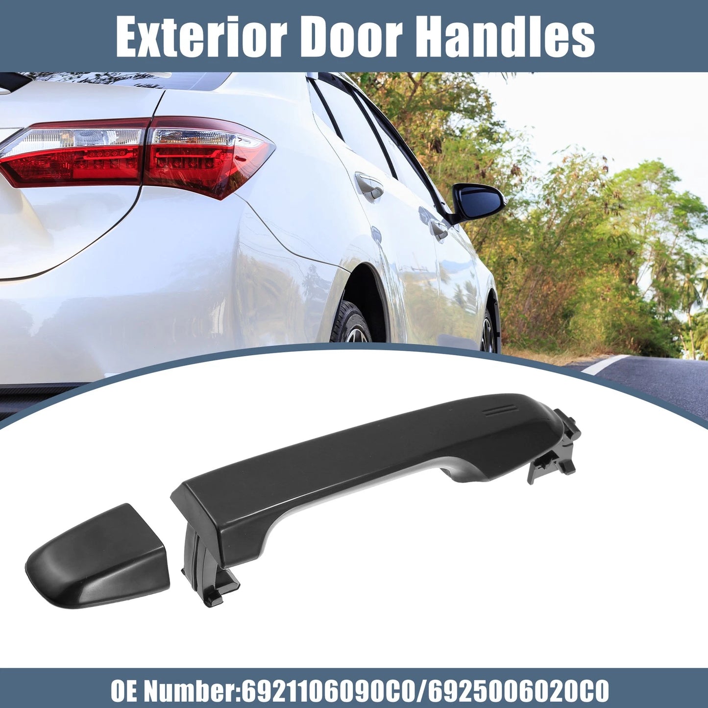 Exterior Door Handles / 2 x / Rear Left and Right for Toyota Camry (2012–2017)