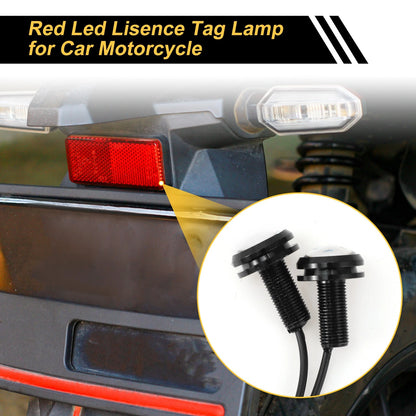 License Plate Light 2 Pcs Waterproof Red for Car/Motorcycle