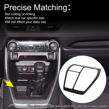 Stainless Steel Gear Shift Knob Cover Sticker for Toyota RAV4 Carbon Fiber Black