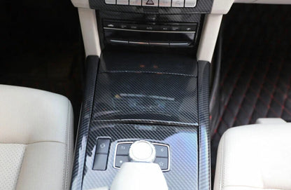 Carbon Fiber Middle Console Panel Cover for Benz E-Class (2014–2015)