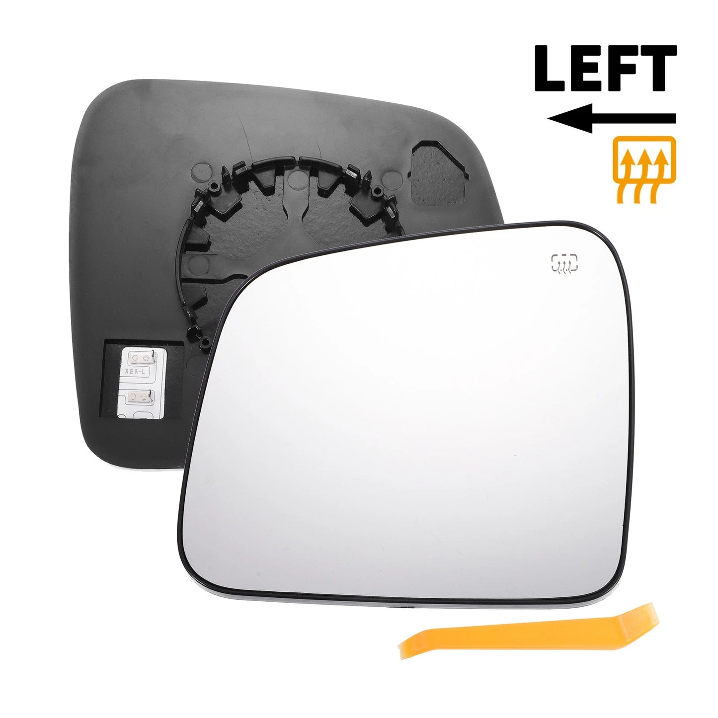 Left Side White Mirror Glass w/ Back Heated for Dodge Durango, Jeep
