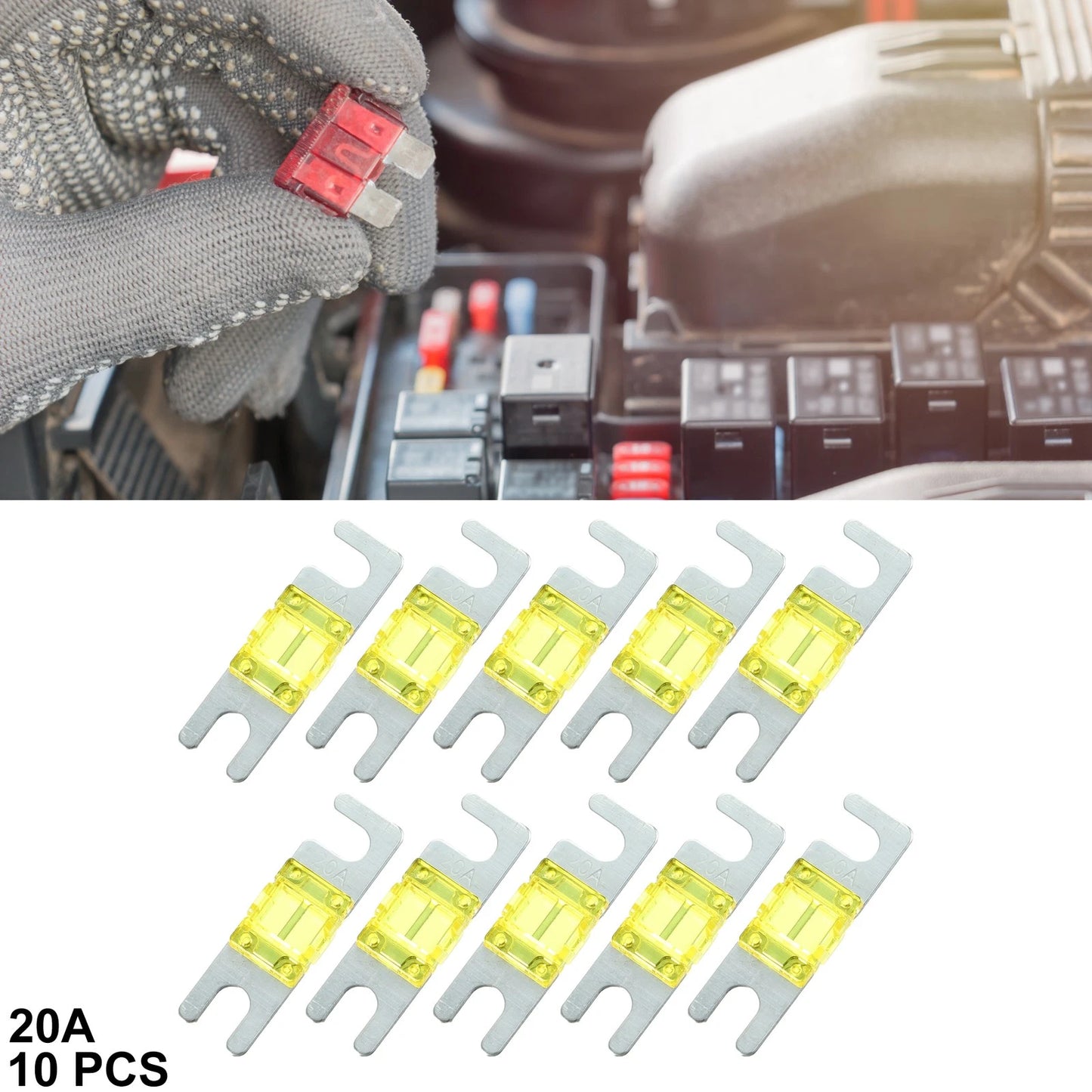 10 x 20A AFS Mini ANL Fuses for Car Truck Motorcycle