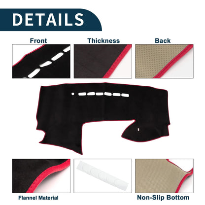 Dashboard Cover Mat for Mazda Premacy MK3 Sun Protector Black Red (2005-2016)